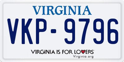 VA license plate VKP9796