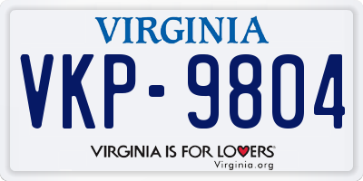 VA license plate VKP9804