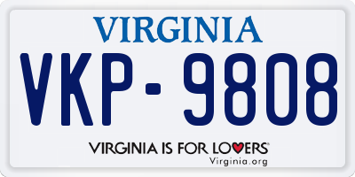 VA license plate VKP9808