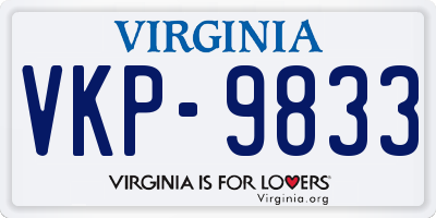 VA license plate VKP9833