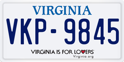 VA license plate VKP9845