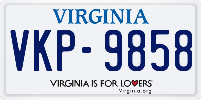 VA license plate VKP9858