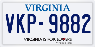 VA license plate VKP9882