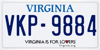 VA license plate VKP9884