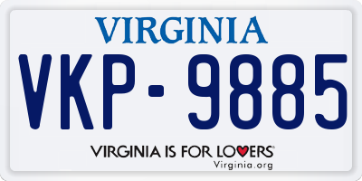 VA license plate VKP9885
