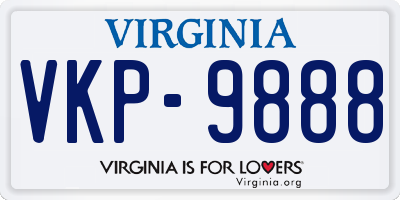 VA license plate VKP9888