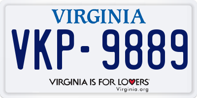 VA license plate VKP9889