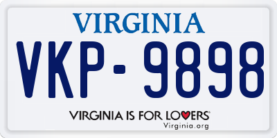 VA license plate VKP9898