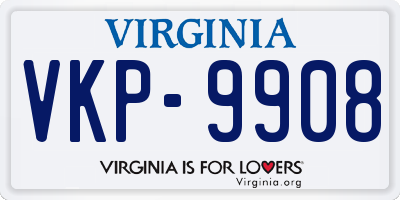 VA license plate VKP9908