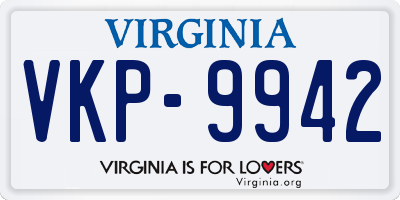 VA license plate VKP9942