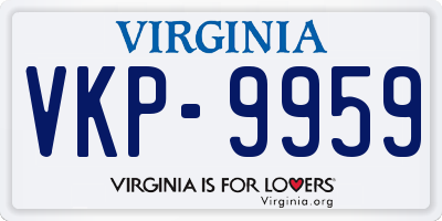 VA license plate VKP9959