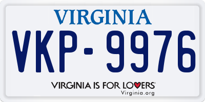 VA license plate VKP9976