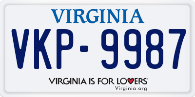 VA license plate VKP9987