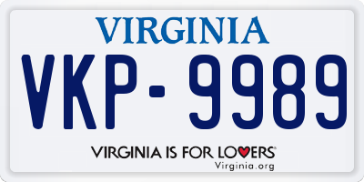 VA license plate VKP9989