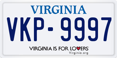 VA license plate VKP9997