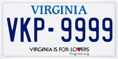 VA license plate VKP9999