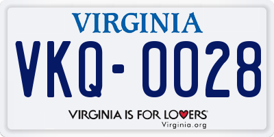 VA license plate VKQ0028