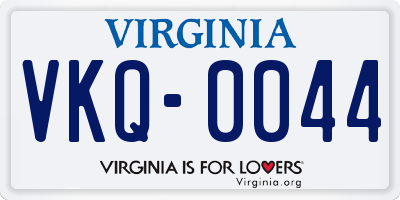 VA license plate VKQ0044