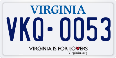 VA license plate VKQ0053