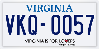 VA license plate VKQ0057