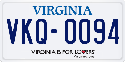 VA license plate VKQ0094