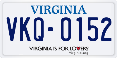 VA license plate VKQ0152