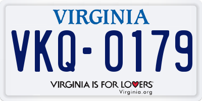 VA license plate VKQ0179