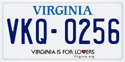 VA license plate VKQ0256