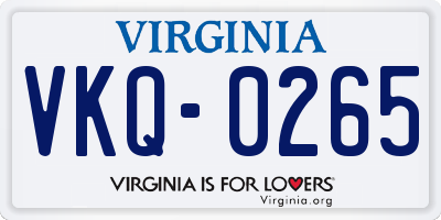 VA license plate VKQ0265