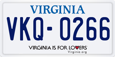 VA license plate VKQ0266