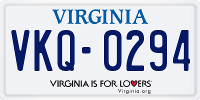 VA license plate VKQ0294