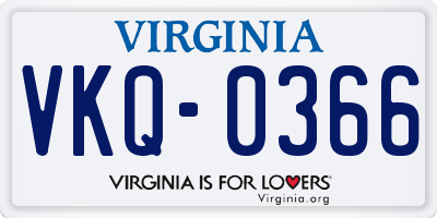VA license plate VKQ0366