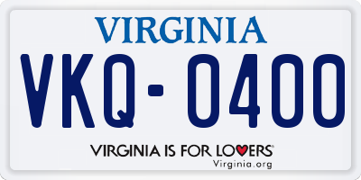 VA license plate VKQ0400