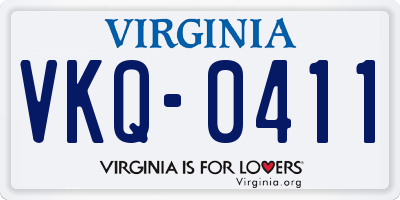 VA license plate VKQ0411