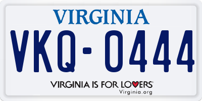 VA license plate VKQ0444