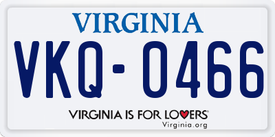 VA license plate VKQ0466