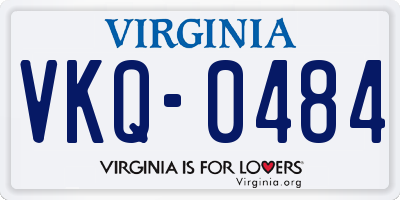 VA license plate VKQ0484