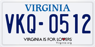 VA license plate VKQ0512