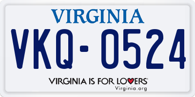 VA license plate VKQ0524