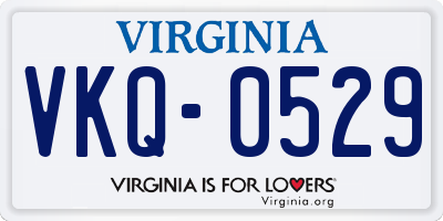 VA license plate VKQ0529