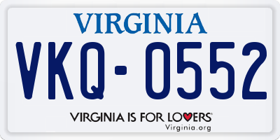 VA license plate VKQ0552