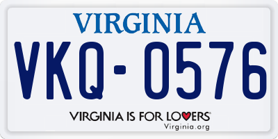 VA license plate VKQ0576