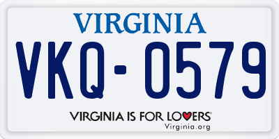 VA license plate VKQ0579