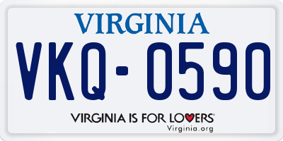 VA license plate VKQ0590