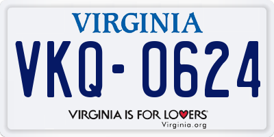 VA license plate VKQ0624