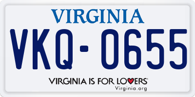 VA license plate VKQ0655