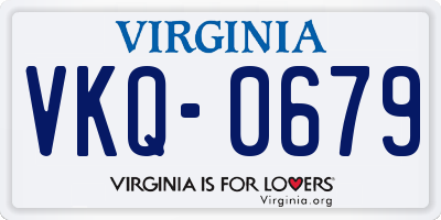 VA license plate VKQ0679