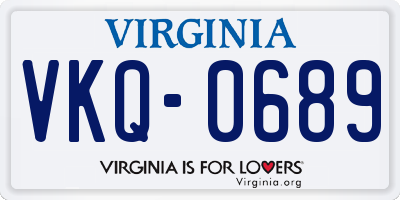 VA license plate VKQ0689