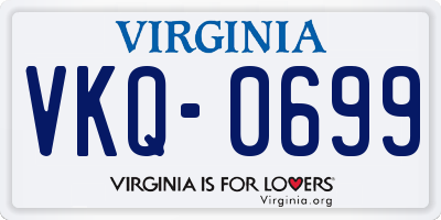 VA license plate VKQ0699