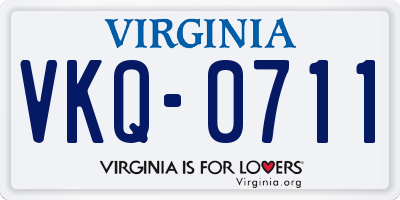 VA license plate VKQ0711